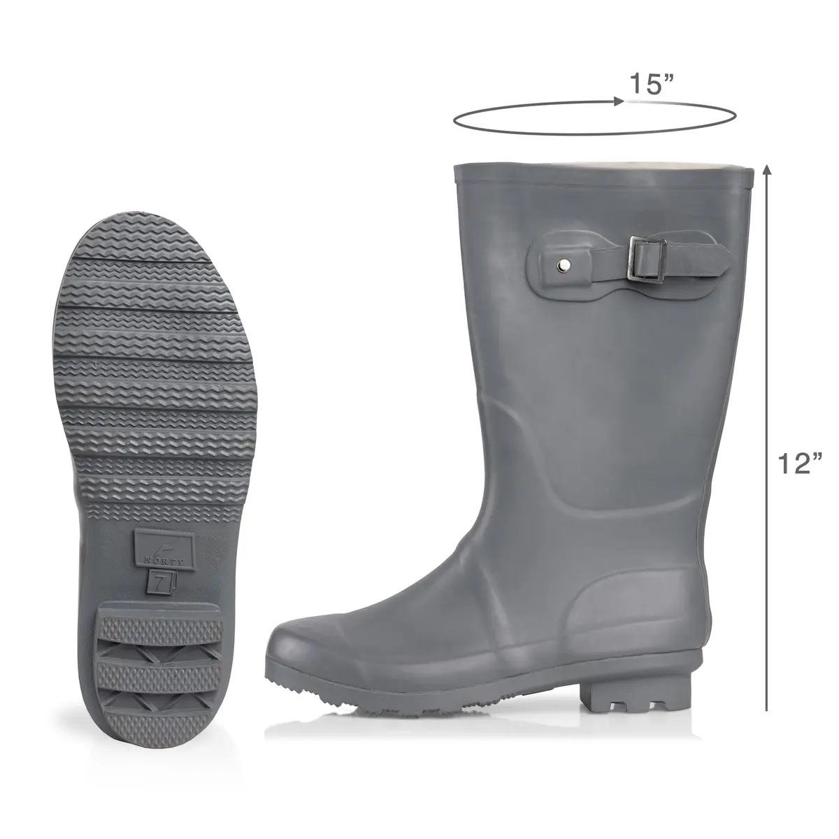 NORTY Waterproof Rain Boots for Women Size 7 | Slip-Resistant & Stylish (70-120 chars) - view 3