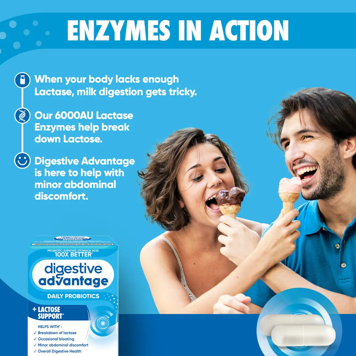 Digestive Advantage Probiotics + Lactase Enzymes 96ct | Supports Gut & Immune Health - view 4