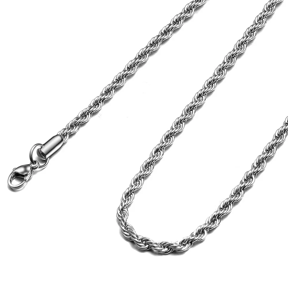HolyFast Twist Chain Necklace - Stainless Steel Rope Jewelry for Men & Women | Effortless Style & Daily Wear (70-120 chars) - main product image