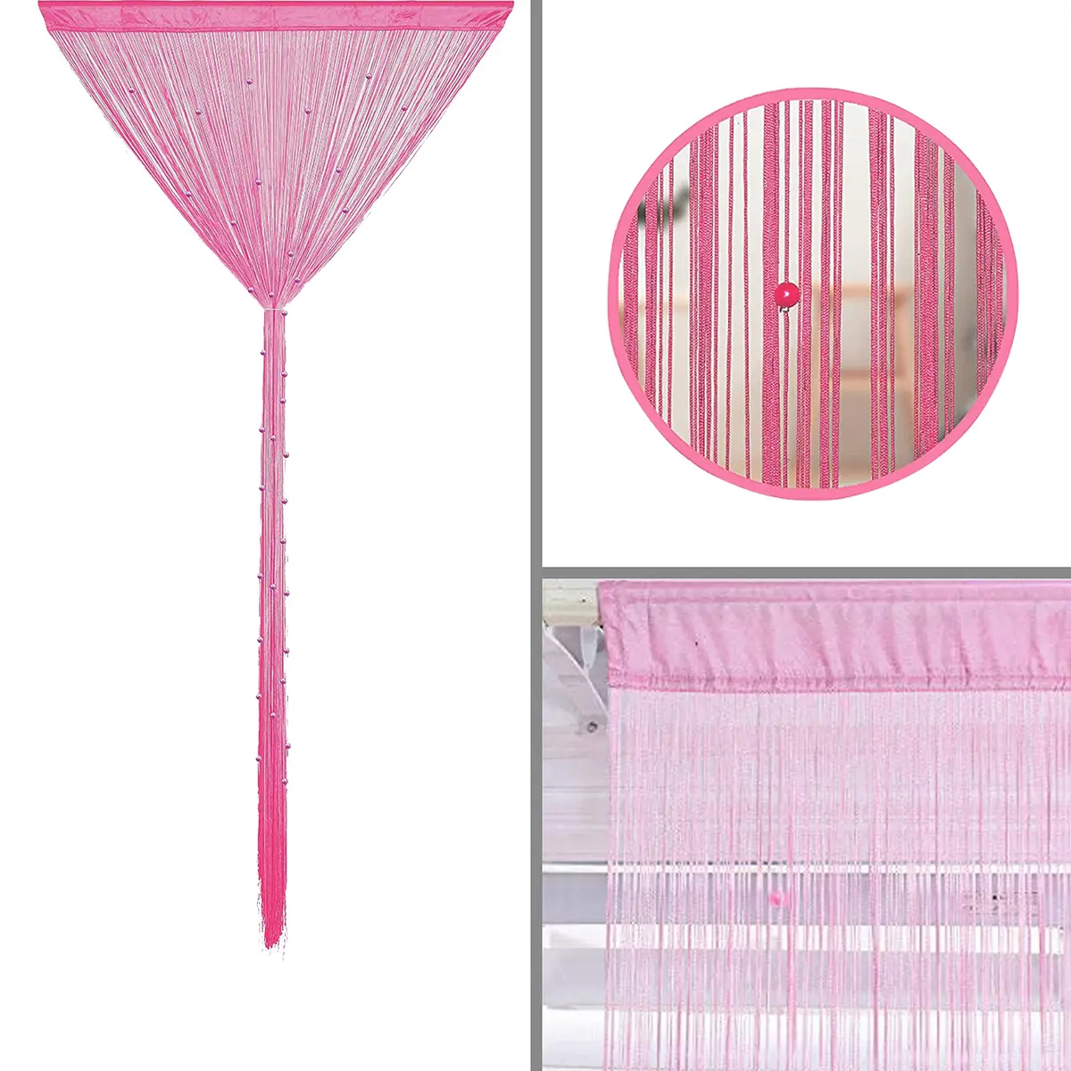HSYLYM Beaded Macrame Fringe Boho Curtains for Doorways & Windows 39"W x 79"L | Modern Boho Home Decor - view 4