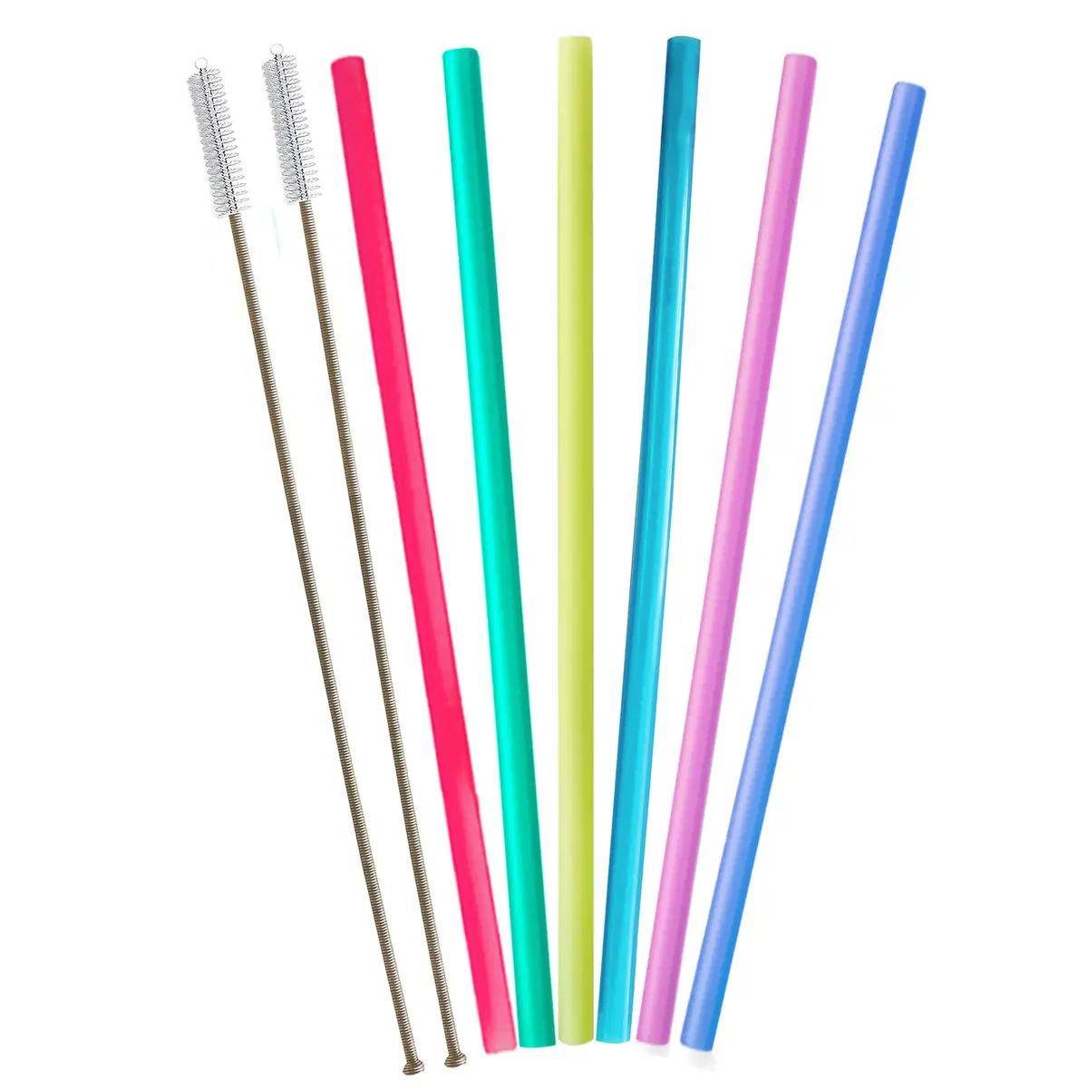 Tegion Extra Long Silicone Straws 33cm (13 Inch) | Pack of 8 Reusable Straws for Tall Tumblers - main product image