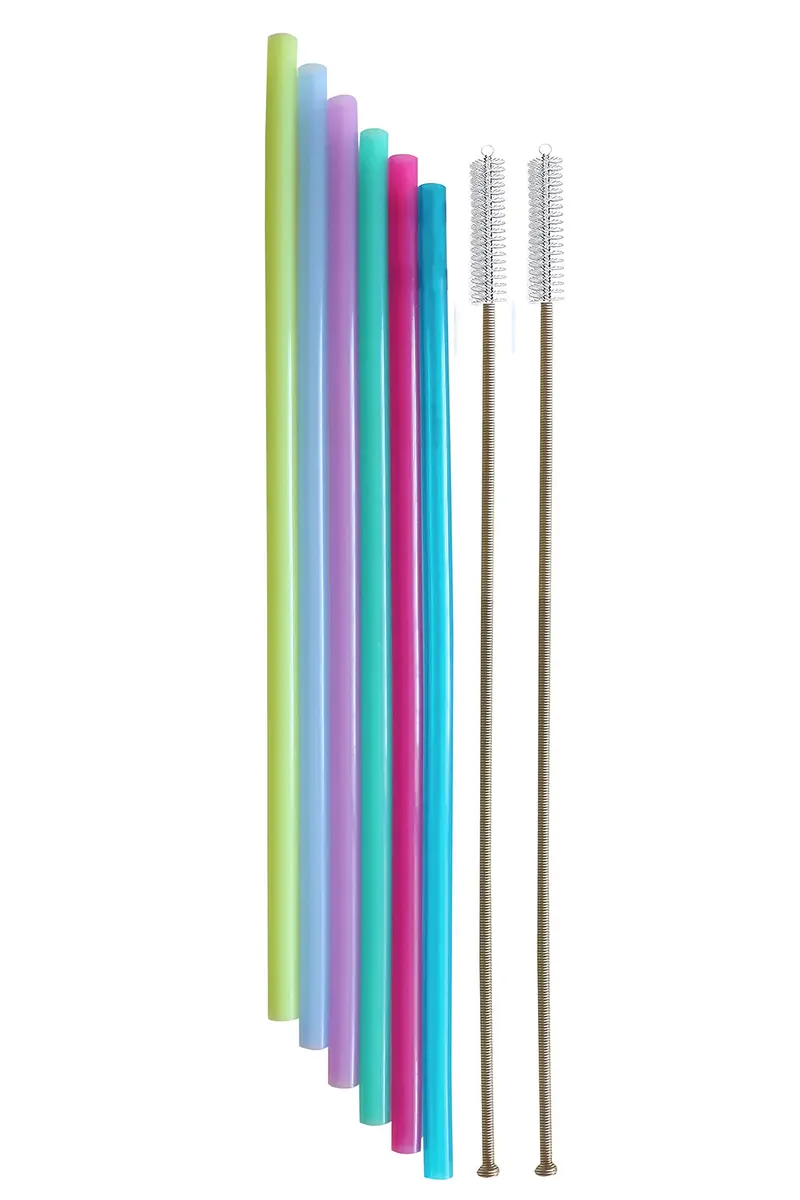Tegion Extra Long Silicone Straws 33cm (13 Inch) | Pack of 8 Reusable Straws for Tall Tumblers - view 8