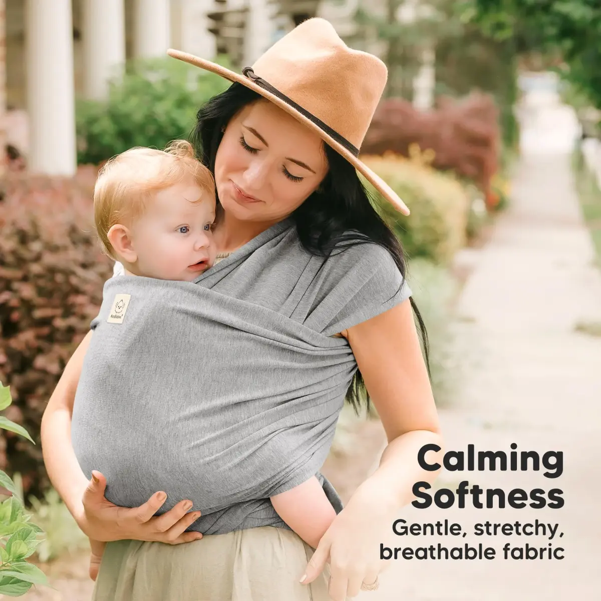 KeaBabies Original Baby Wrap Carrier - Classic Gray, One Size (Pack of 1) - view 3