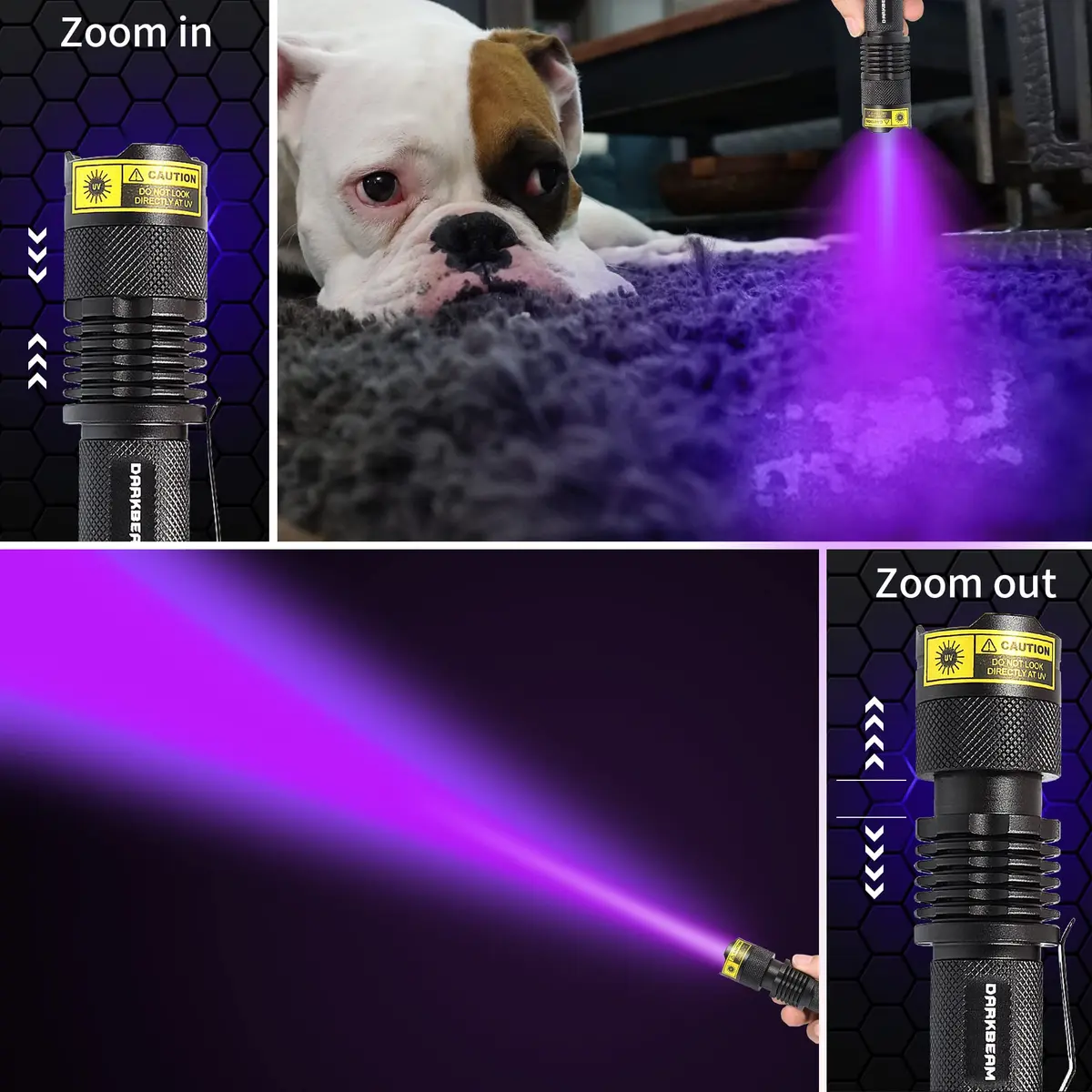 DARKBEAM UV 395nm Flashlight Blacklight Wood's lamp Mini, 400nm | Pet Urine & Currency Detector - view 5