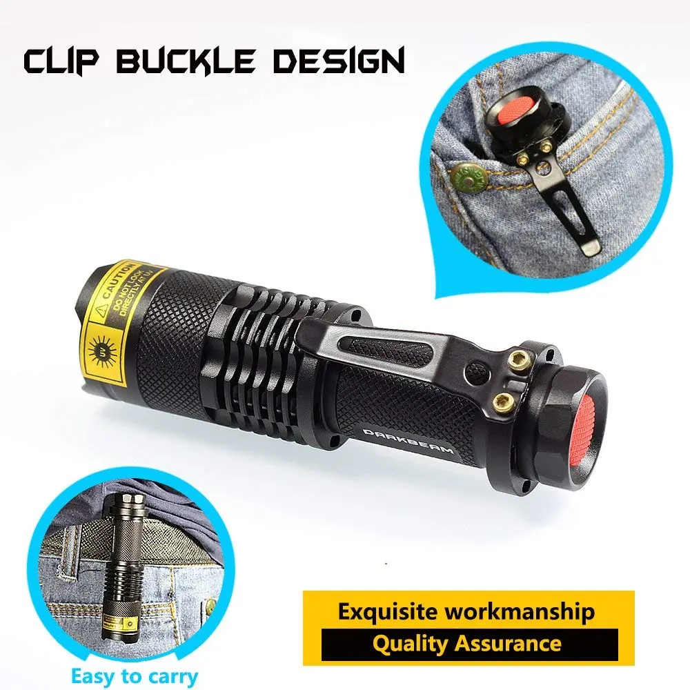 DARKBEAM UV 395nm Flashlight Blacklight Wood's lamp Mini, 400nm | Pet Urine & Currency Detector - view 7