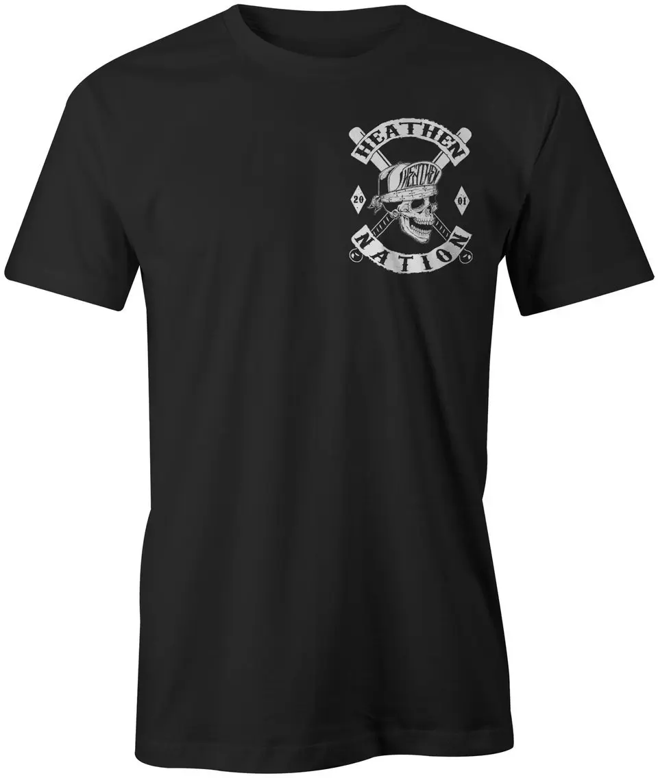Heathen Nation T-Shirt Large Black | 100% Cotton Casual Tee for Men - view 2