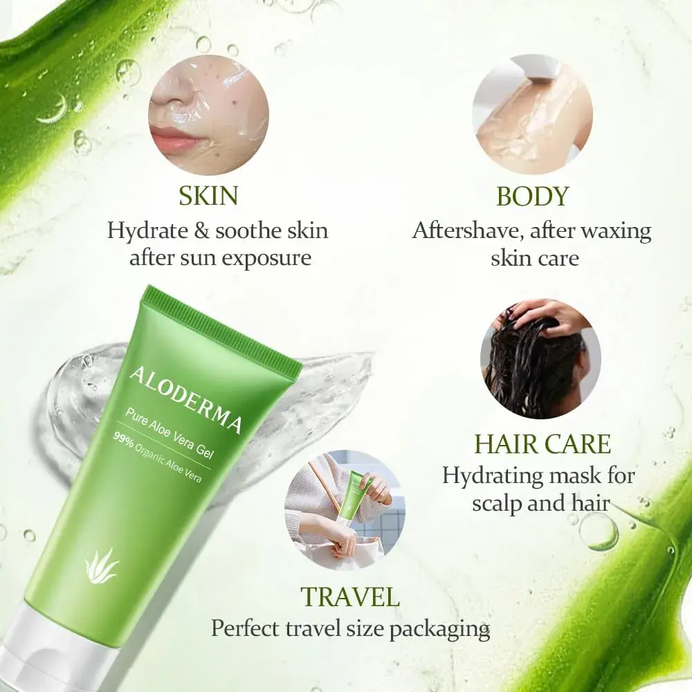 Aloderma 99% Organic Aloe Vera Gel 45ml (1.5oz) | Soothes & Hydrates Sun-Exposed Skin - view 3