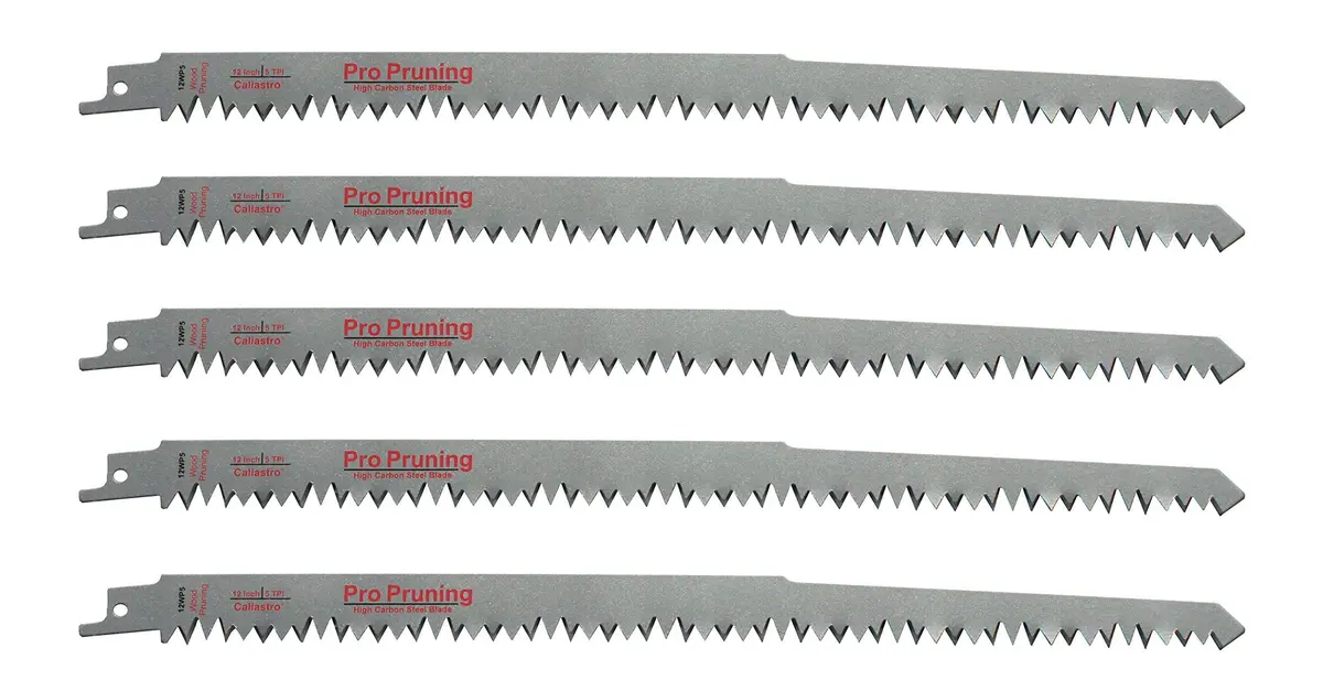 Caliastro 12-Inch Wood Pruning Saw Blades 5 TPI, 1.4mm Thick, 5-Pack | Fast, Efficient Cuts - main product image