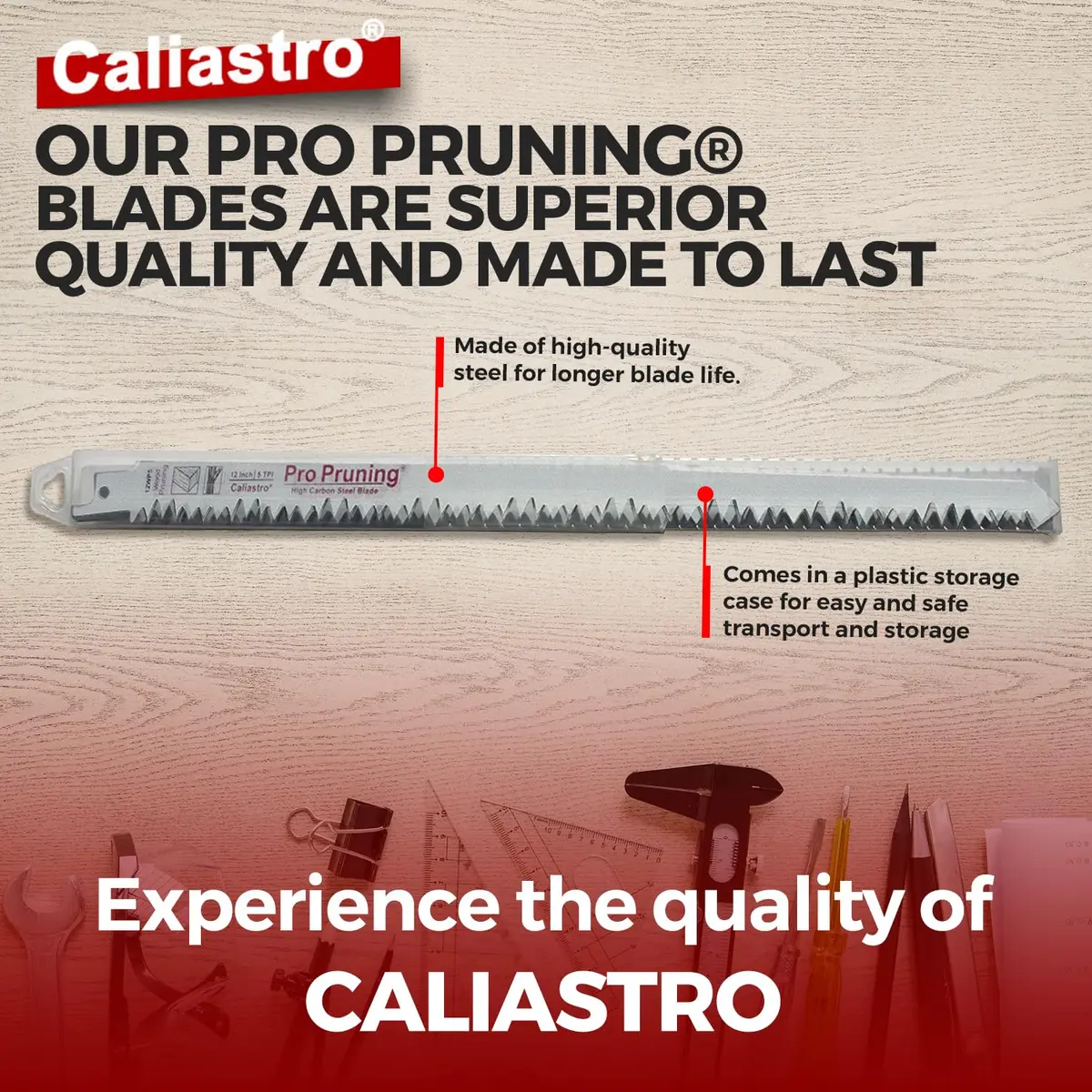 Caliastro 12-Inch Wood Pruning Saw Blades 5 TPI, 1.4mm Thick, 5-Pack | Fast, Efficient Cuts - view 5