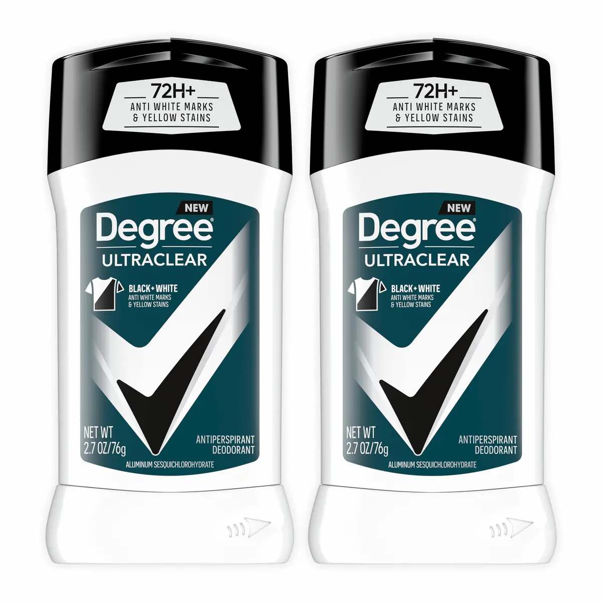 Degree Men UltraClear Antiperspirant Stick Black+White 5.4 oz (156 g) | 72-Hour Sweat & Odor Protection - main product image