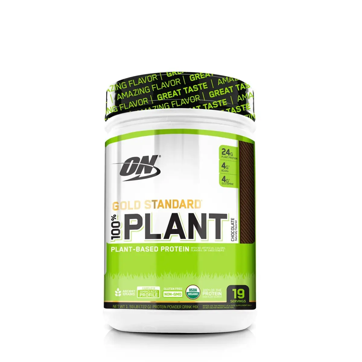 Optimum Nutrition Gold Standard 100% Plant Based Protein Powder Chocolate 721 g (1.59 lb) | USDA Organic & Non-GMO - main product image