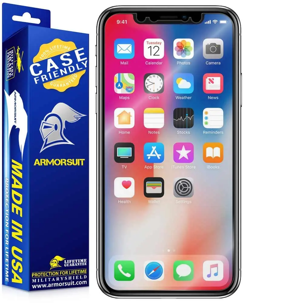 ArmorSuit 2 Pack for Apple iPhone X Screen Protector Case Friendly MilitaryShield HD Clear Film | Made in USA - main product image