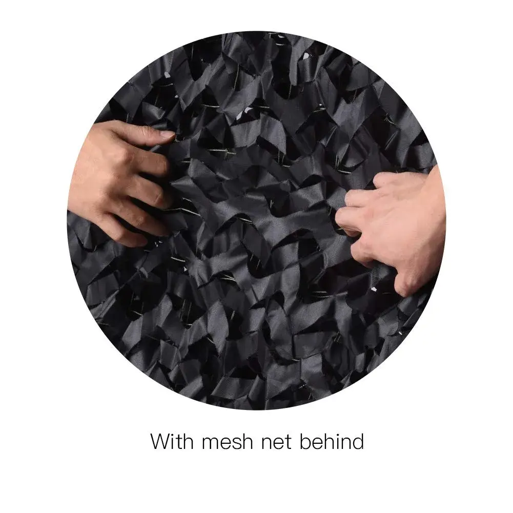 HYOUT Camouflage Netting 2m x 3m (6.5x10ft) Woodland Black | Durable Polyester Mesh for Hunting & Sunshade - view 4