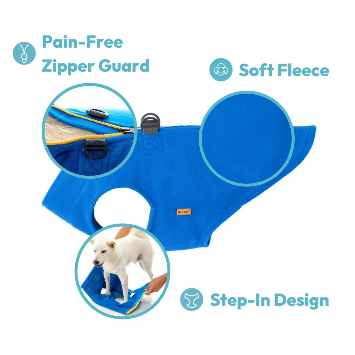 Gooby Zip-Up Fleece Dog Sweater Red X-Large | Warm Winter Wear with D-Ring Leash Attachment - view 2