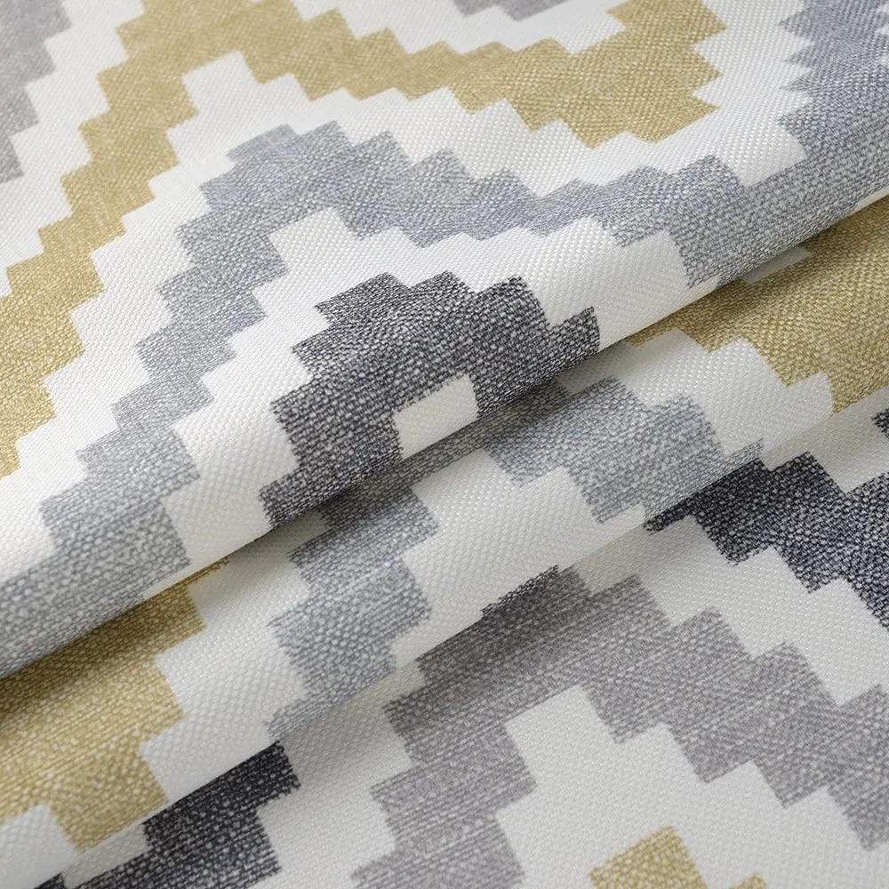 Melodieux Chevron Grommet Top Window Curtains for Living Room, 52 by 63 Inch, Yellow | Blackout Fabric, Easy Care - view 4