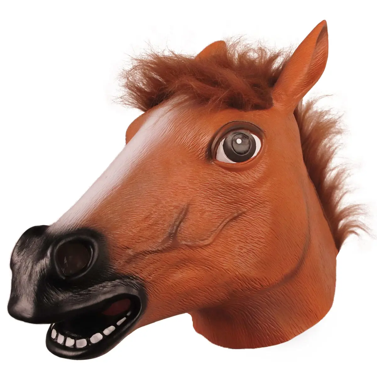 MOLEZU Horse Head Mask for Adult, Brown Latex Animal Mask | Novelty Halloween Costume - main product image