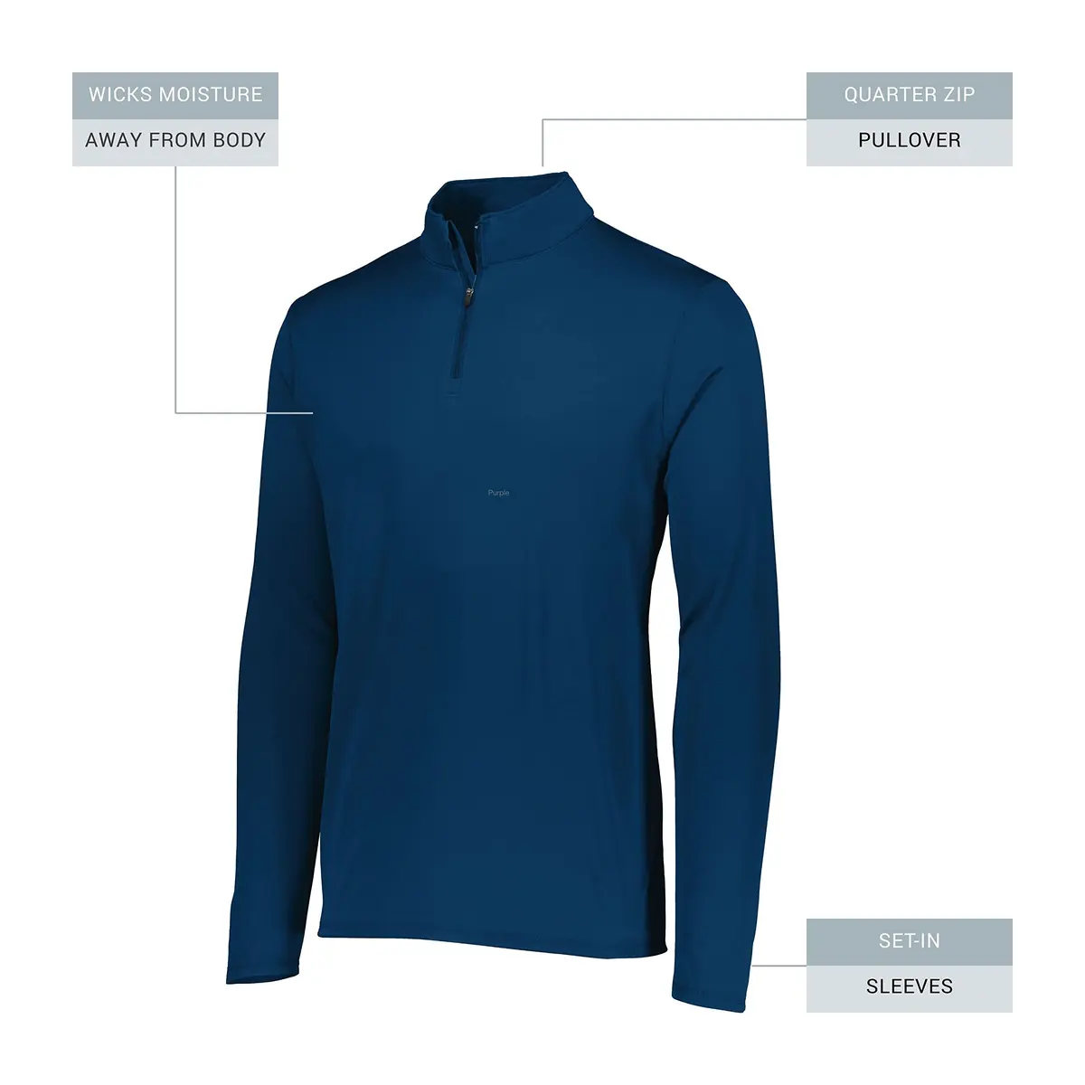 Augusta Sportswear Men's Attain Light Weight Wicking Knit 1/4 Zip Pullover Navy L | Moisture-Wicking Athletic Performance - view 6