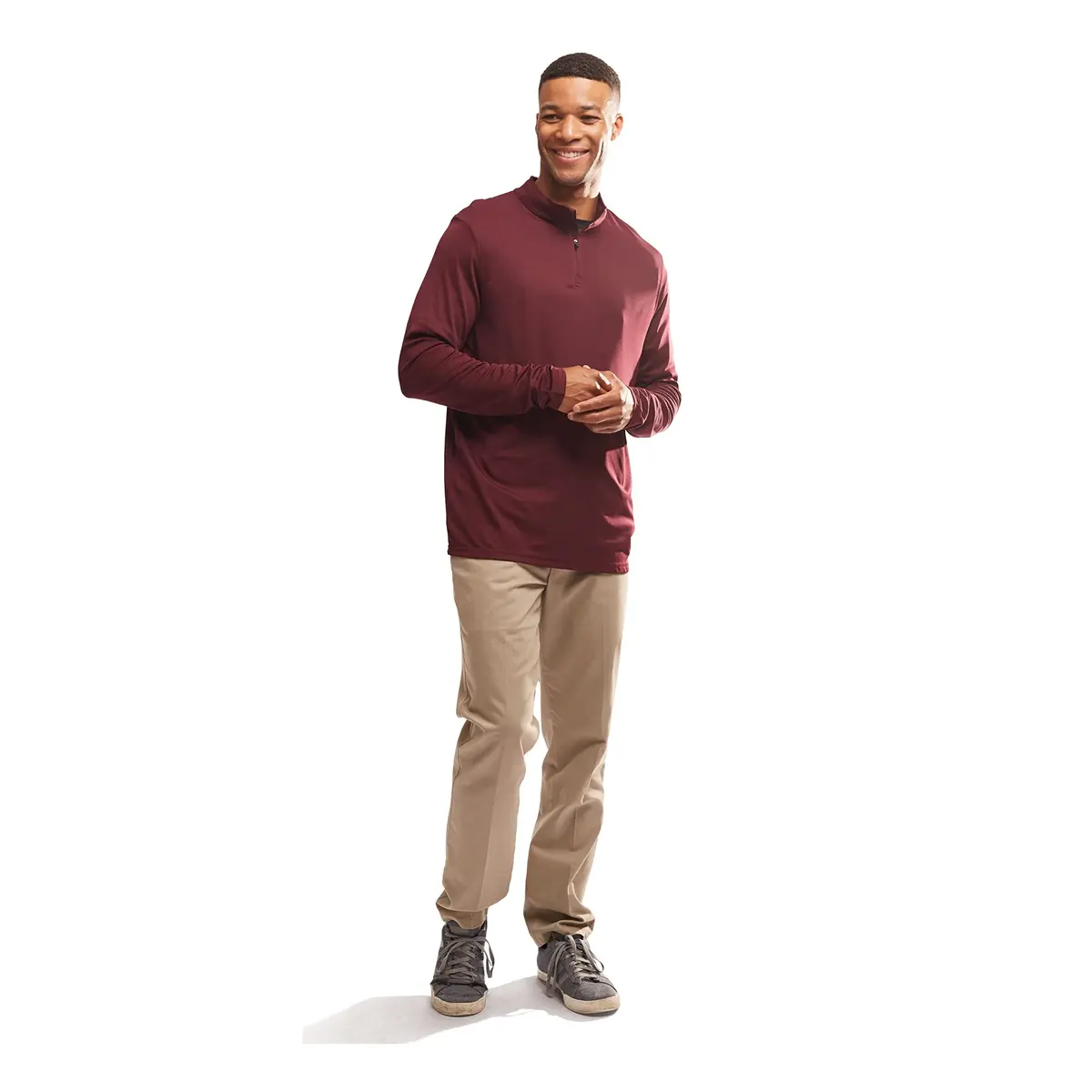 Augusta Sportswear Men's Attain Light Weight Wicking Knit 1/4 Zip Pullover Navy L | Moisture-Wicking Athletic Performance - view 2