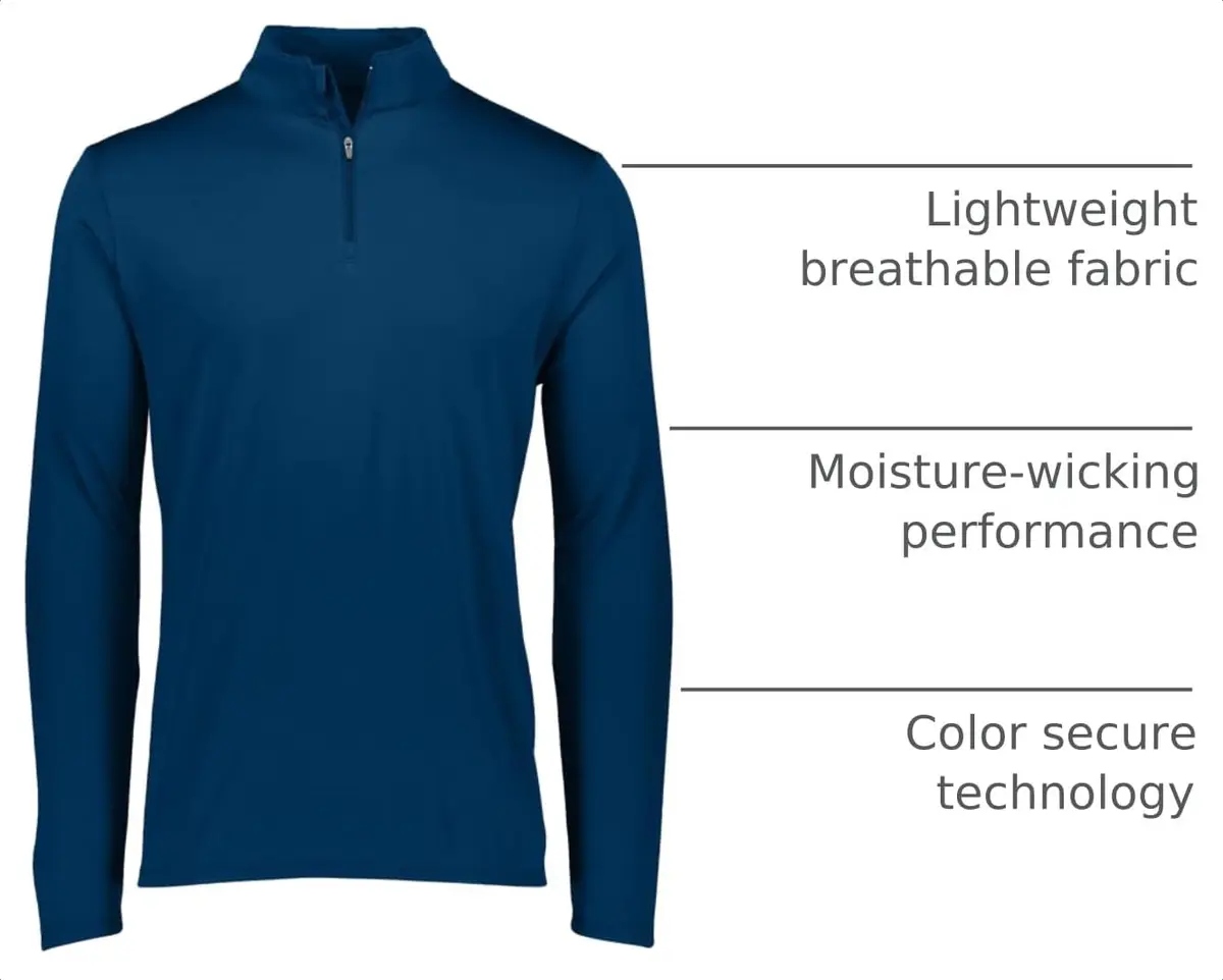 Augusta Sportswear Men's Attain Light Weight Wicking Knit 1/4 Zip Pullover Navy L | Moisture-Wicking Athletic Performance - view 4