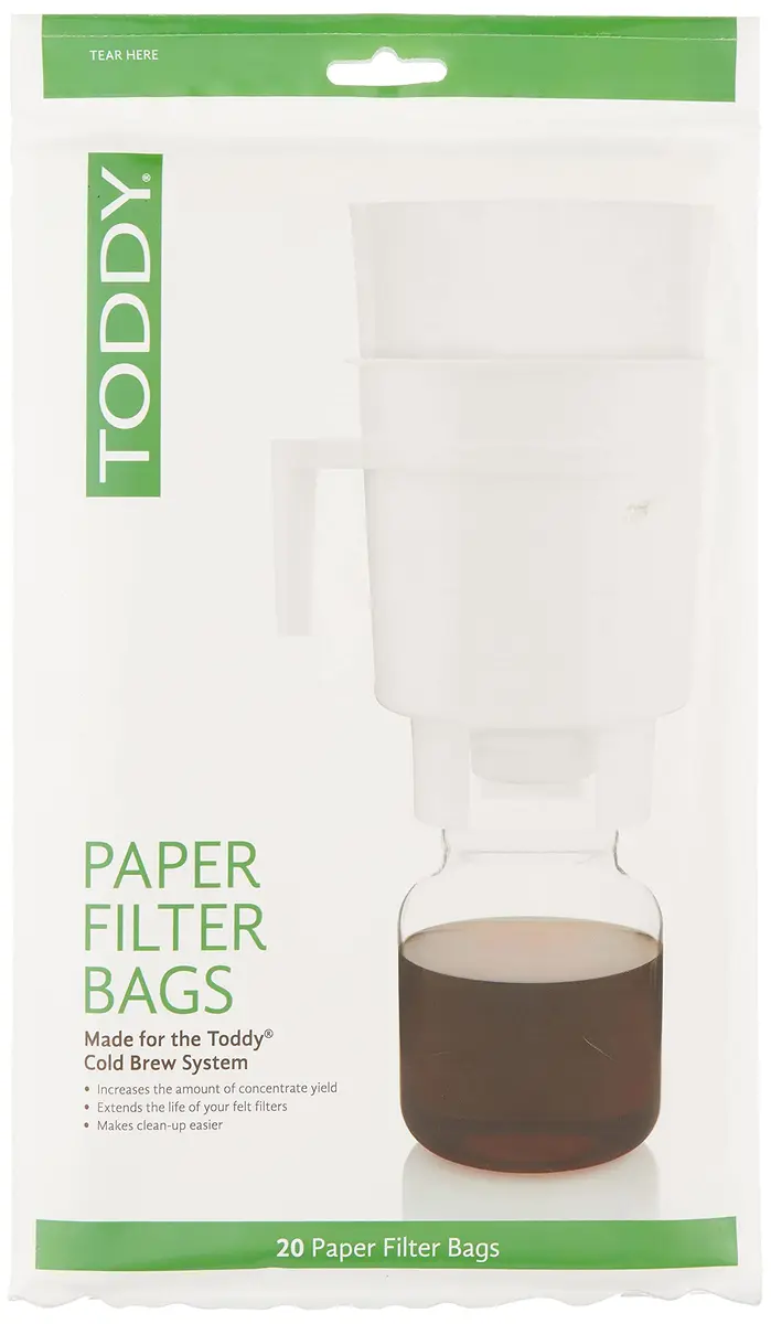 Toddy Natural Paper Filter Bags for Home Model Cold Brew System, 20 Count | Makes Cold Brew Quicker & More Convenient - main product image