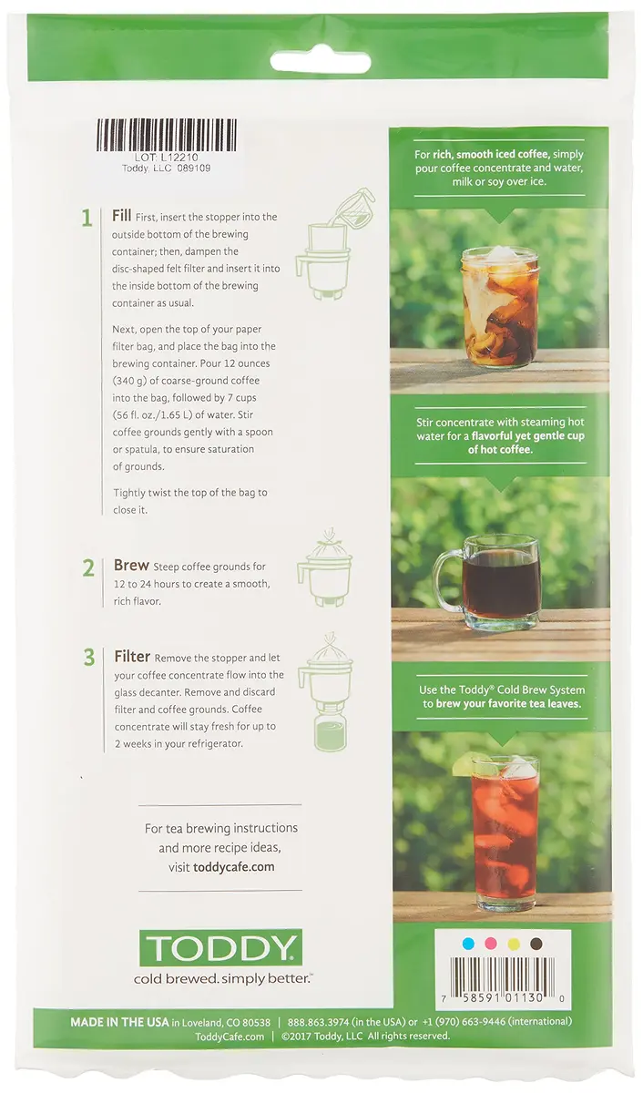 Toddy Natural Paper Filter Bags for Home Model Cold Brew System, 20 Count | Makes Cold Brew Quicker & More Convenient - view 2