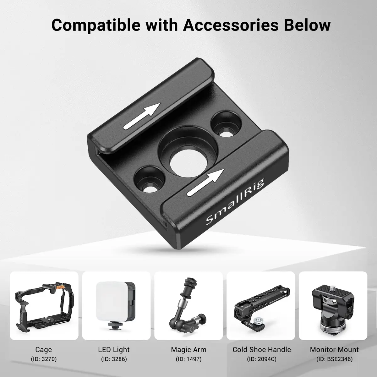 SmallRig Cold Shoe Mount with 1/4"-20 Thread (2 Pack) | Attaches Flash, Mic, LED to Camera Cages - view 5