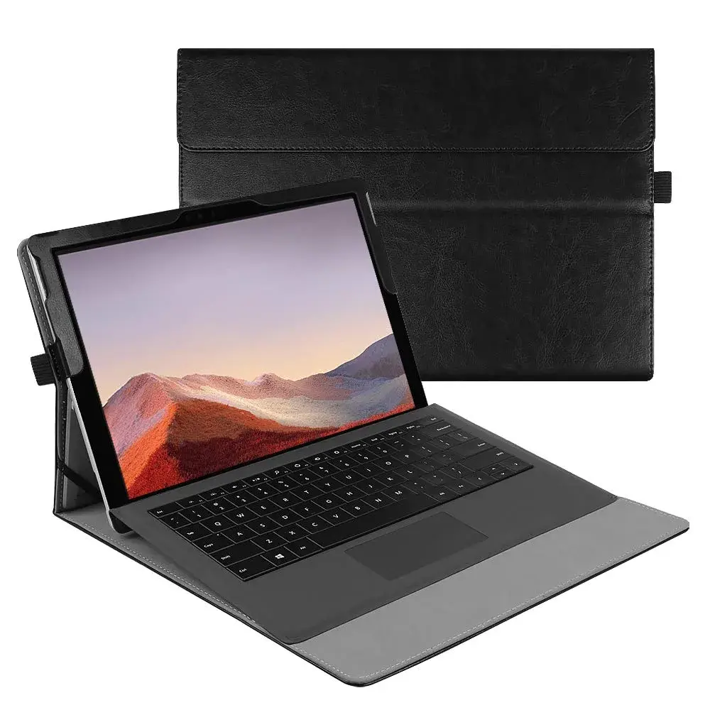Fintie Case for 12.3 Inch Microsoft Surface Pro 7+/7/6/5/4/3 Tablet with Built-in Kickstand & Stylus Holder | Modern Black - main product image