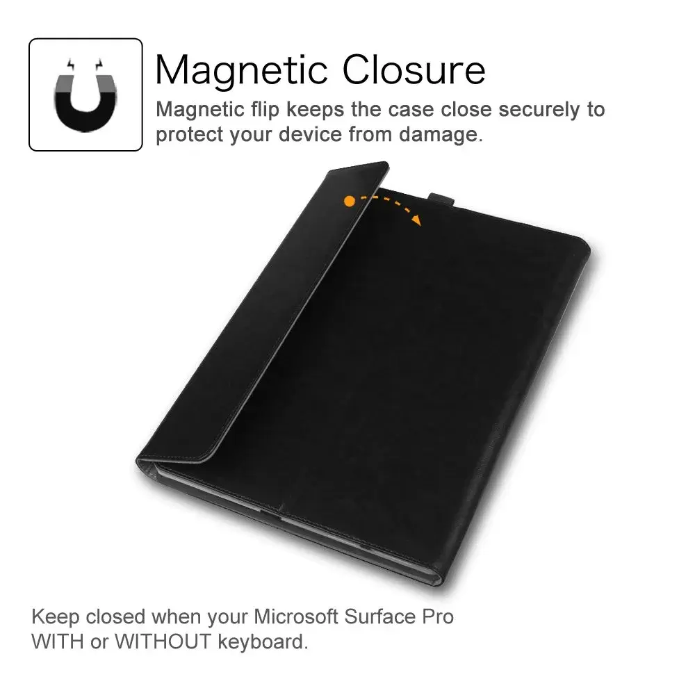 Fintie Case for 12.3 Inch Microsoft Surface Pro 7+/7/6/5/4/3 Tablet with Built-in Kickstand & Stylus Holder | Modern Black - view 7
