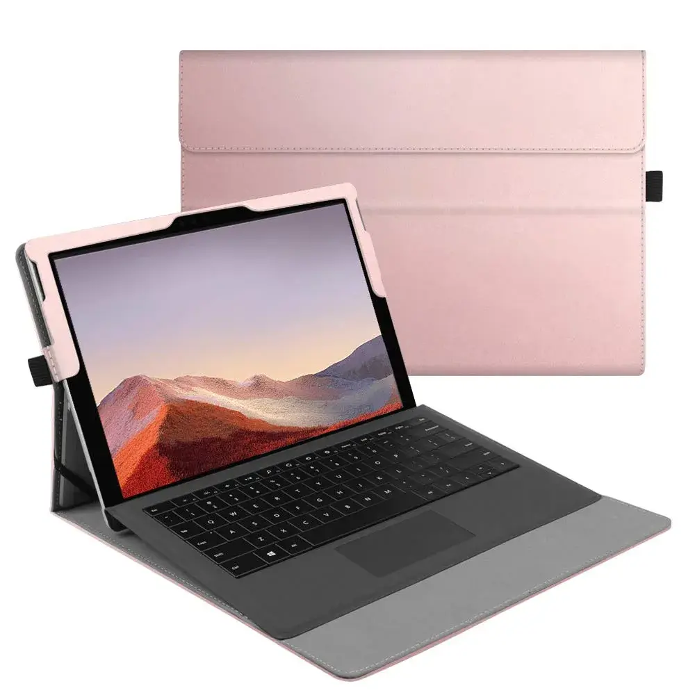 Fintie Case for Microsoft Surface Pro 7+/7/6/5/4/3 Tablet 12.3 Inch (Rose Gold) | Multi-Angle Viewing Portfolio Business Cover - main product image
