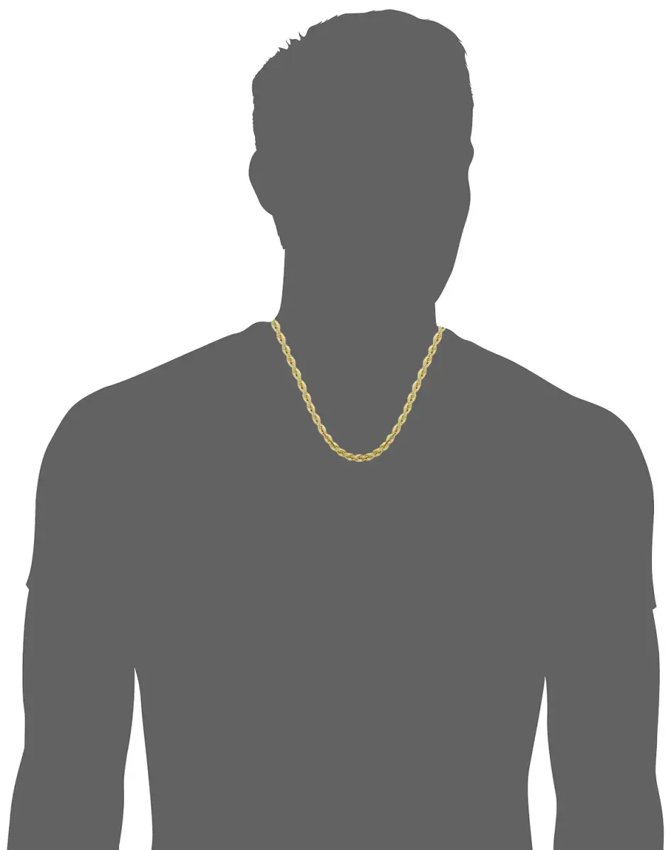 Kooljewelry 14k Gold Filled Rope Chain Necklace 16 inch (40 cm) | Elegant Unisex Adult - view 5