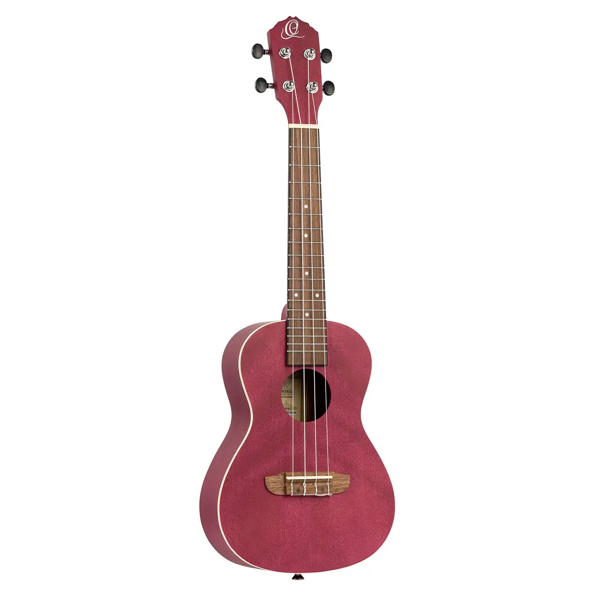 Ortega Guitars Concert Ukulele Earth Series Ruby Raspberry | 4-String Acoustic with Open Pore Finish - main product image