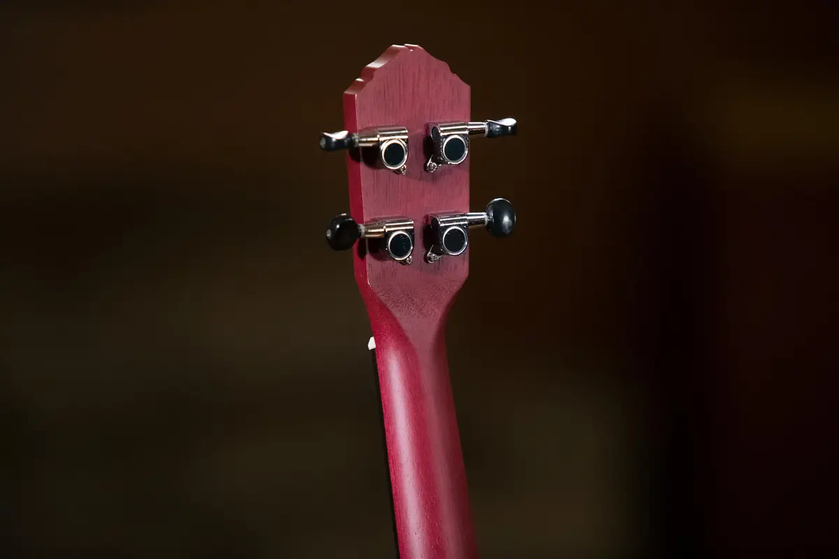 Ortega Guitars Concert Ukulele Earth Series Ruby Raspberry | 4-String Acoustic with Open Pore Finish - view 6