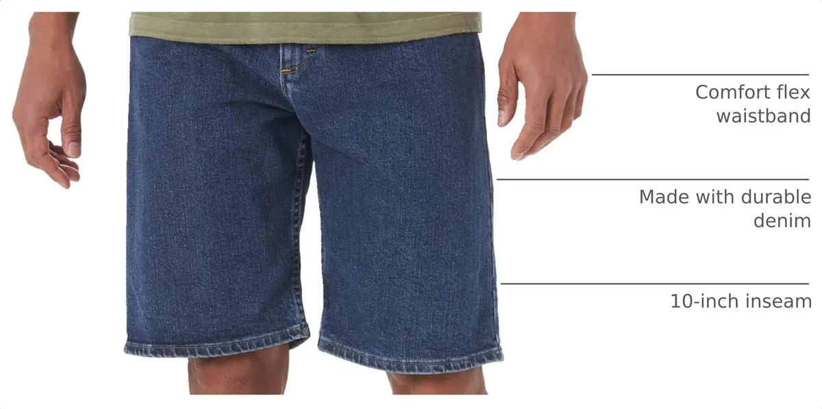 Wrangler Authentics Men's Comfort Flex Waistband Short, Dark Stonewash, 34 | Relaxed Fit Denim Shorts - view 4