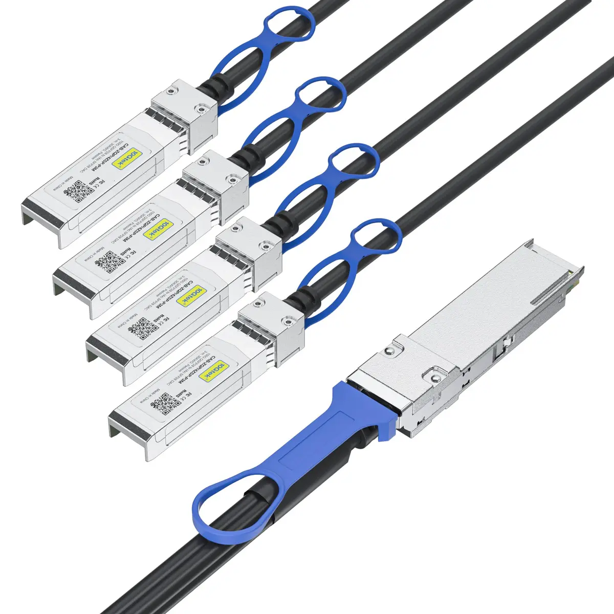 10Gtek 100G QSFP28 to 4x 25G SFP28 Breakout DAC Cable 1m (3.3ft) | High-Speed Network Connectivity - view 2