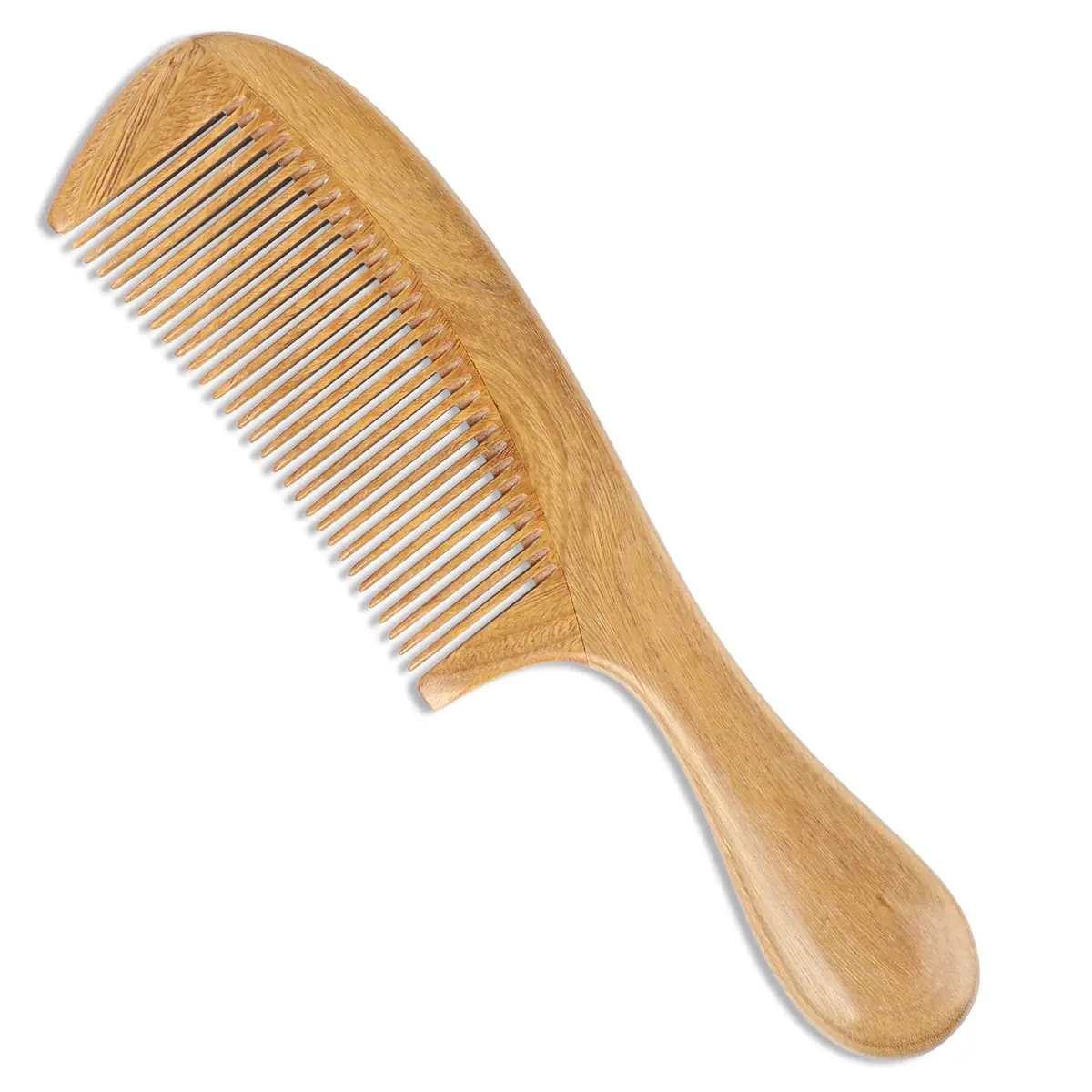 Onedor Handmade 100% Natural Green Sandalwood Hair Comb | Anti-Static & Detangler (7 Inch) - main product image