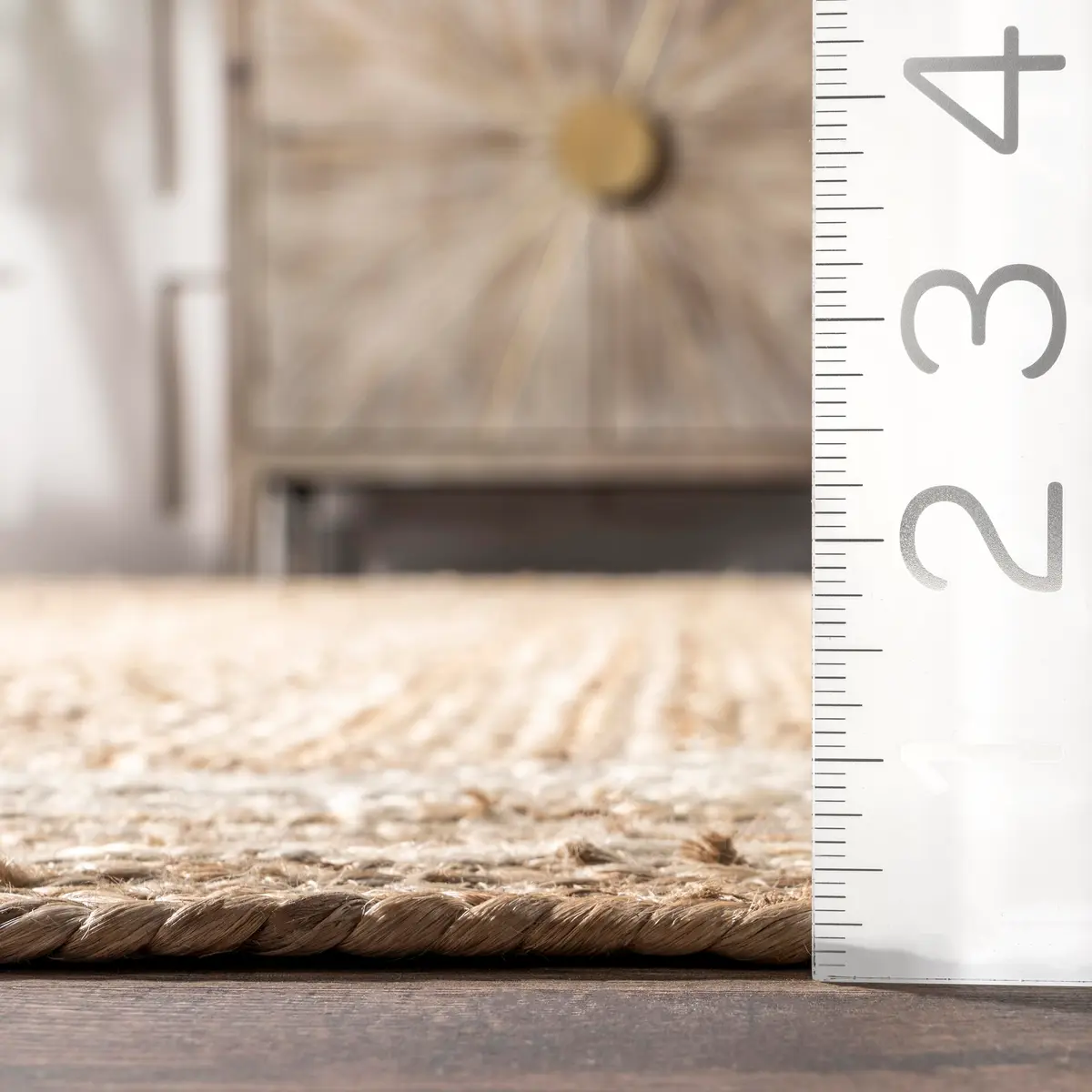 nuLOOM Rikki Off White Bordered Power Loomed Area Rug, 5' x 8' | Coastal Style with Eco-Friendly Jute - view 6