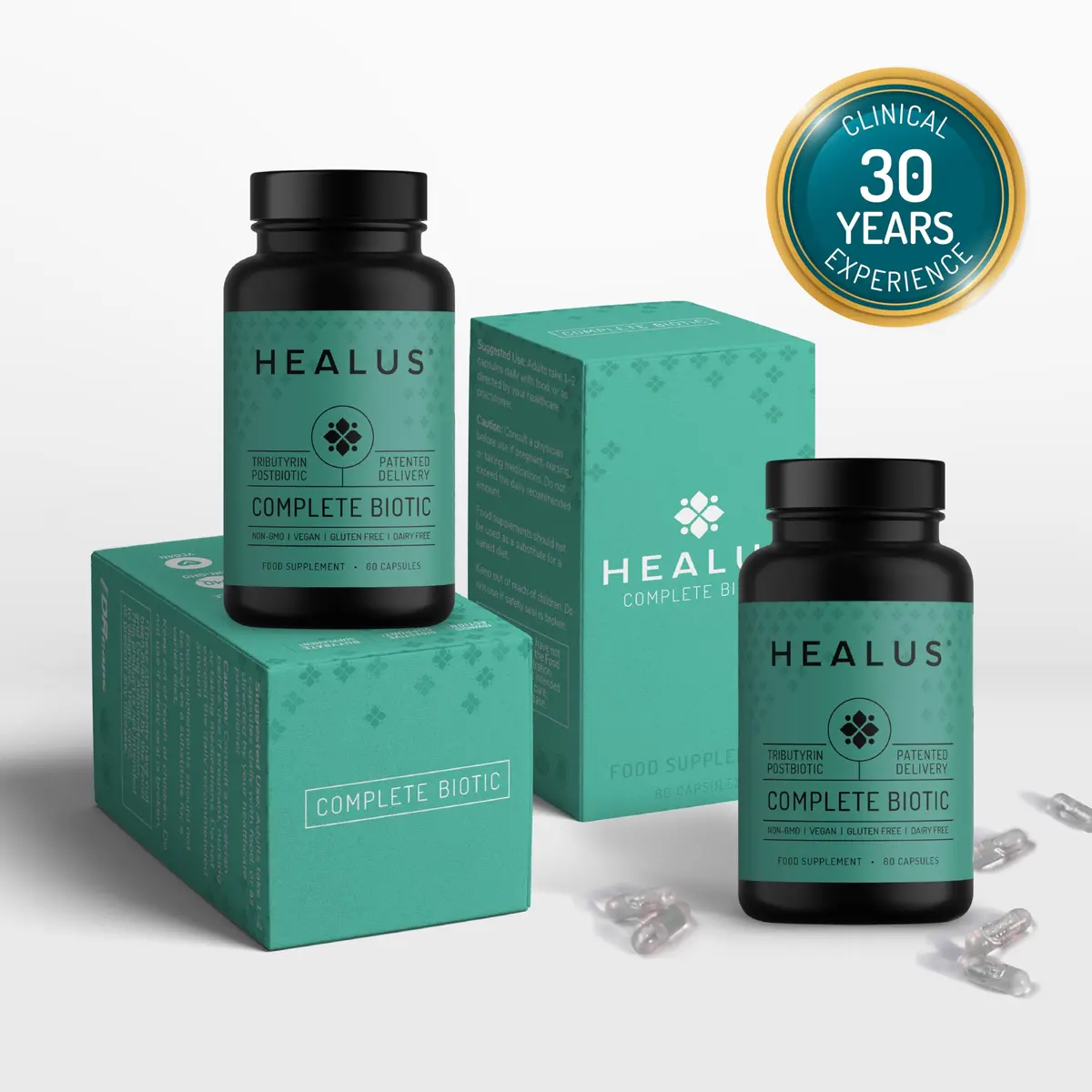 Healus Complete Biotic Postbiotic Tributyrin Supplement 60 Capsules | Supports Gut Health & Digestion - view 8