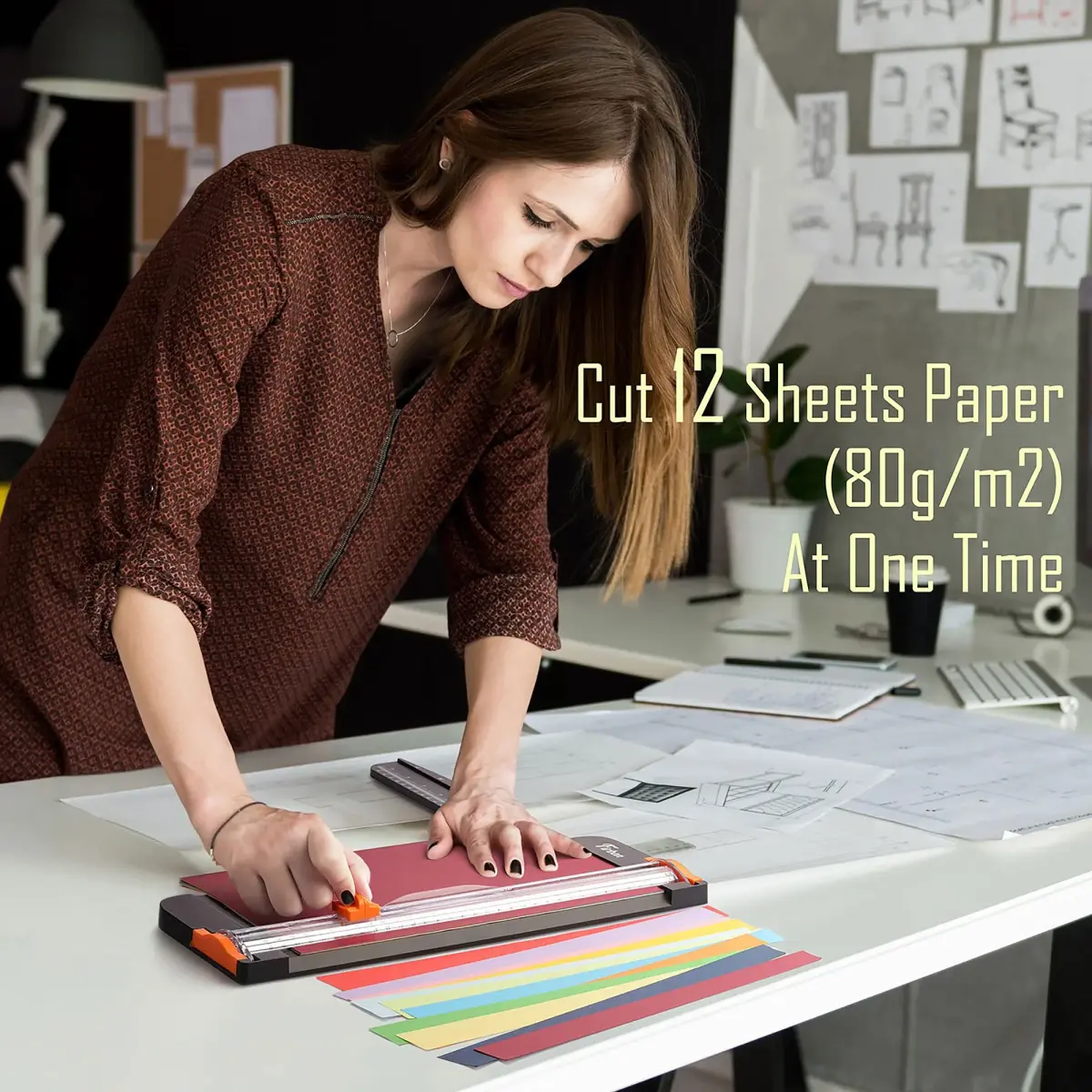 Firbon A4 Paper Cutter 12 Inch Black | Cuts 10 Sheets, Accurate Measurement, Safe Blade - view 2