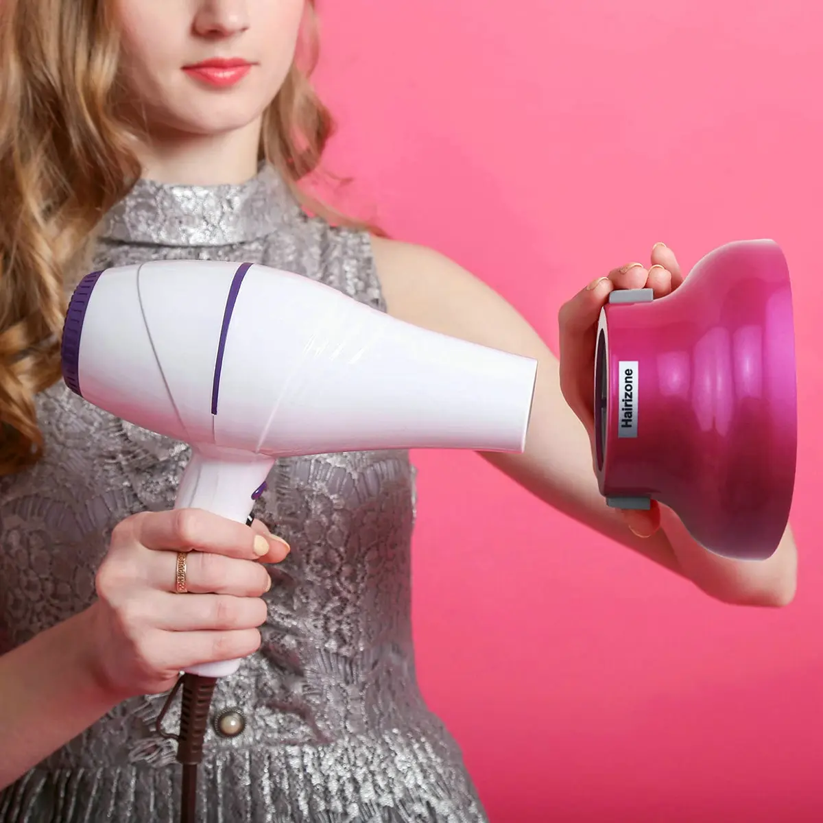 Hairizone Universal Hair Diffuser Attachment for Curly Hair, Roseo, 15.6cm (6 Inch) Diameter - view 5