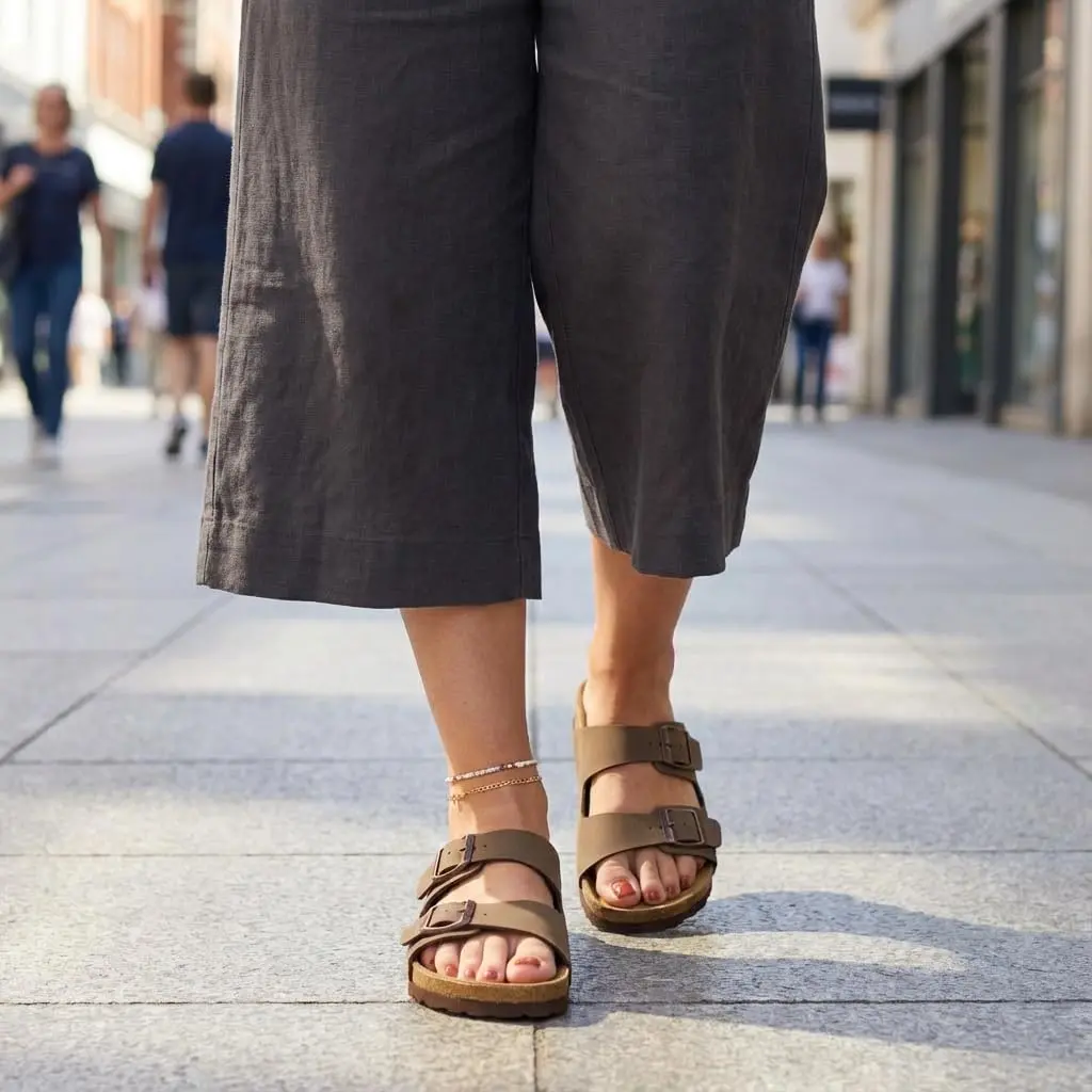 CUSHIONAIRE Lane Cork Slide Women's Sandals, Comfortable Sandals for Women, Brown 11 | Cushioned Cork Footbed for All-Day Comfort - view 5