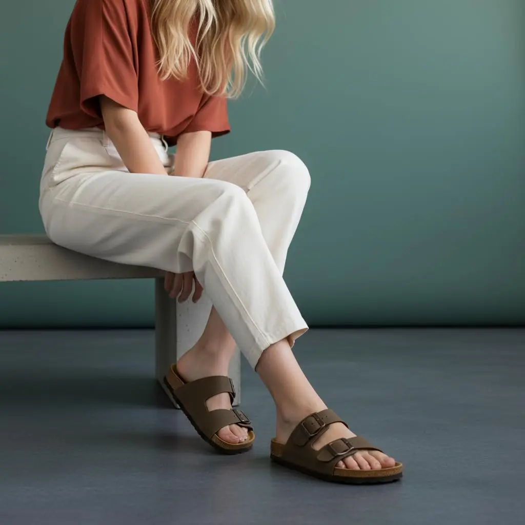 CUSHIONAIRE Lane Cork Slide Women's Sandals, Comfortable Sandals for Women, Brown 11 | Cushioned Cork Footbed for All-Day Comfort - view 8