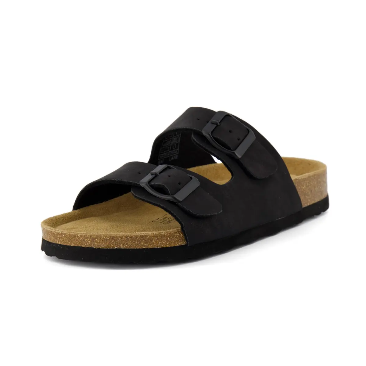 CUSHIONAIRE Lane Cork Slide Women's Sandals | Comfortable, Faux Leather, Black 8 - view 9