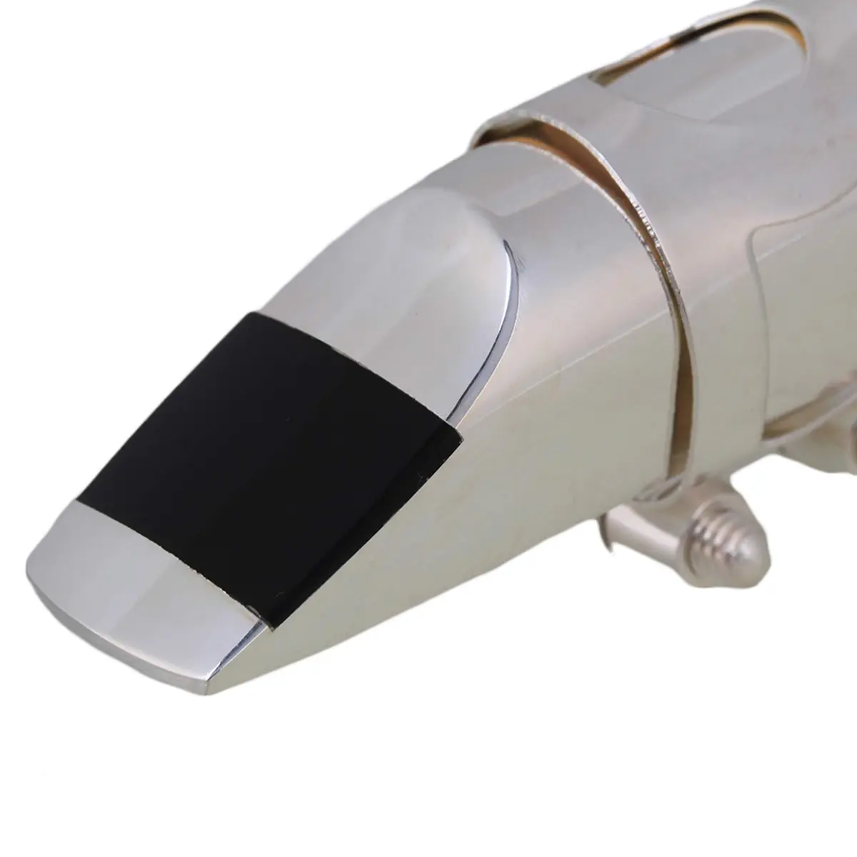 Yibuy Silver Brass #6 E-flat Alto Saxophone Mouthpiece with Cap Ligature | Balanced Tone for Professionals & Beginners - view 5