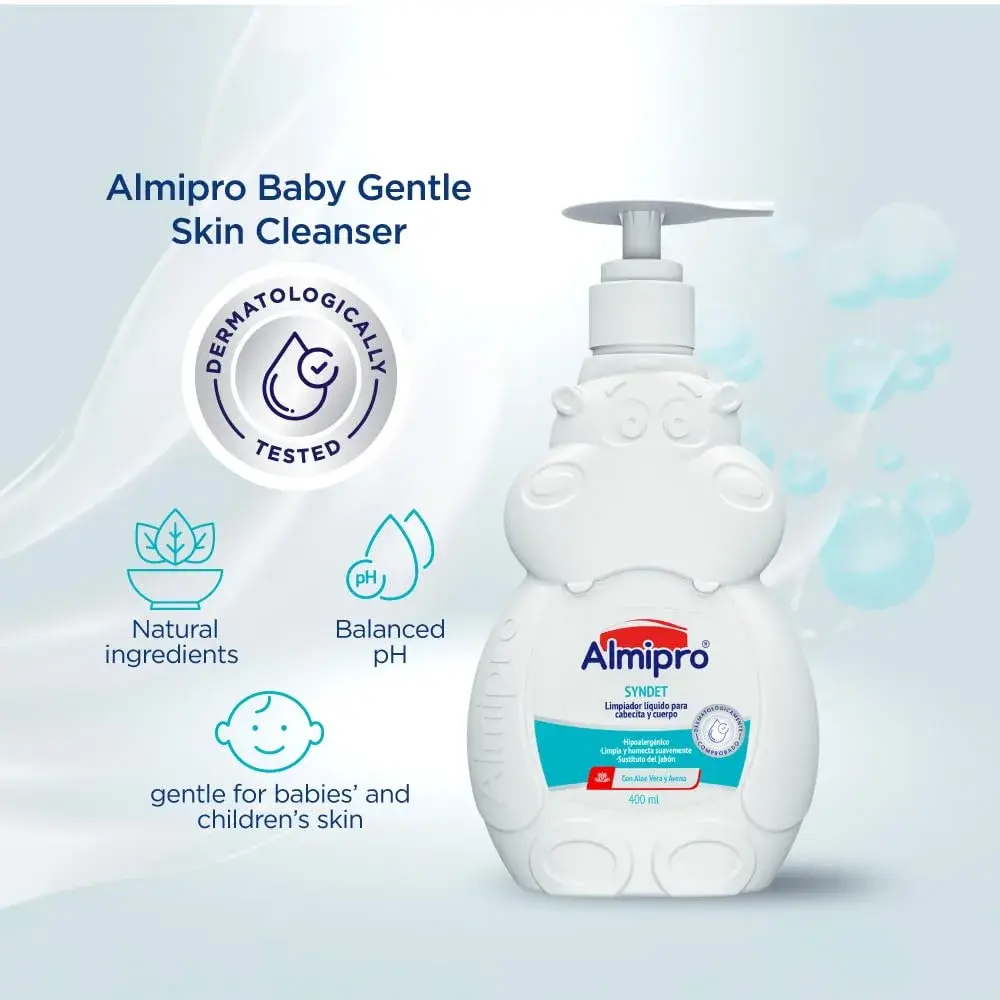 almipro Syndet Baby Hair and Body Wash with Oatmeal and Aloe Vera 400ml (14 Fl Oz) | Gentle Soap-Free Cleanser for Sensitive Skin - view 7