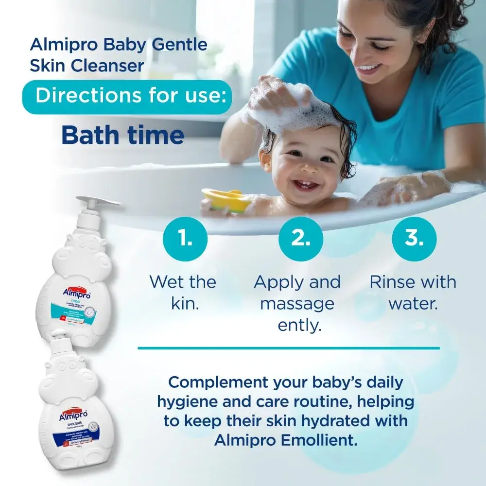 almipro Syndet Baby Hair and Body Wash with Oatmeal and Aloe Vera 400ml (14 Fl Oz) | Gentle Soap-Free Cleanser for Sensitive Skin - view 8