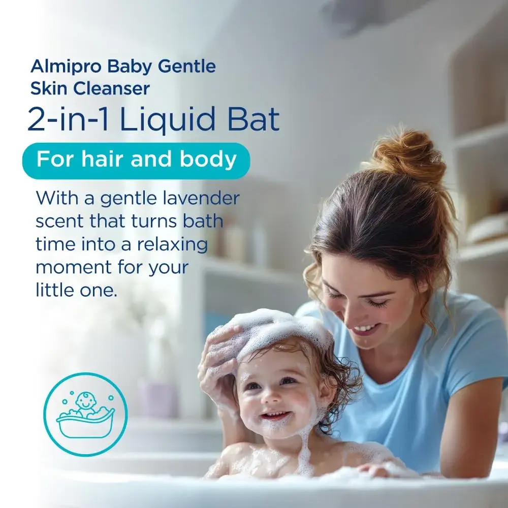 almipro Syndet Baby Hair and Body Wash with Oatmeal and Aloe Vera 400ml (14 Fl Oz) | Gentle Soap-Free Cleanser for Sensitive Skin - view 3