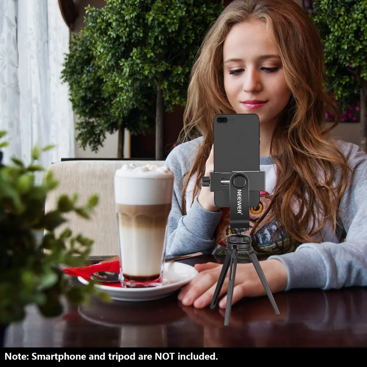 NEEWER Smartphone Holder Phone Tripod Mount Compatible with iPhone Android | 360° Rotation & Detachable Clip - view 4