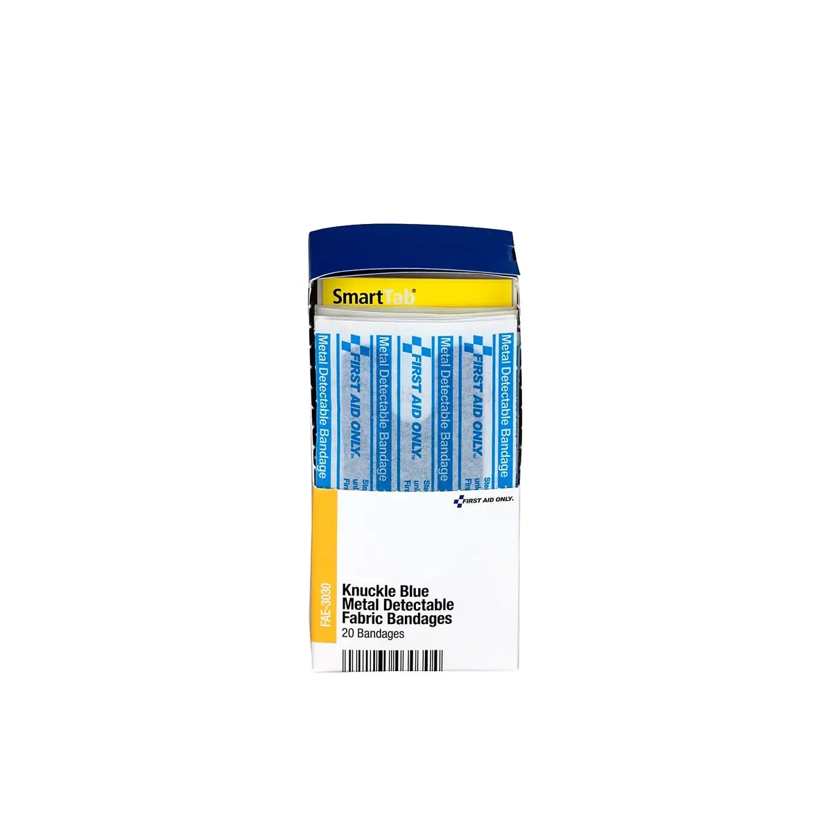 First Aid Only FAE-3030 SmartCompliance Refill Blue Metal Detectable Knuckle Bandages | Latex-Free, 20 Count - view 4