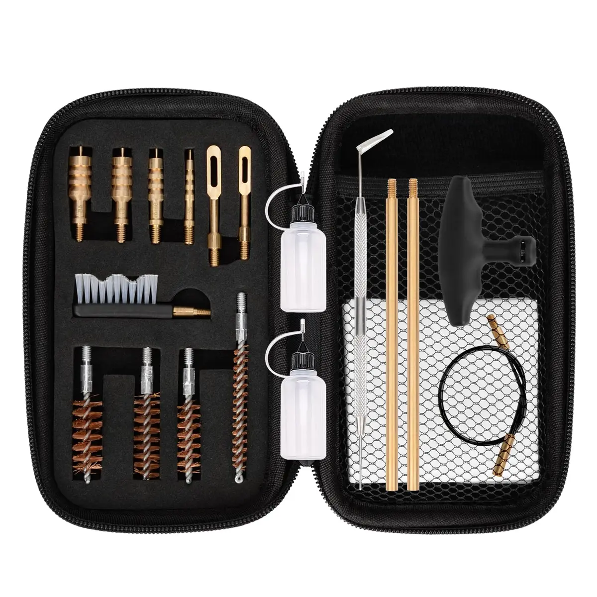 BOOSTEADY Universal Handgun Cleaning kit .22,.357,.38,9mm,.45 Caliber Pistol Cleaning Kit Bronze Bore Brush and Brass Jag Adapter - main product image
