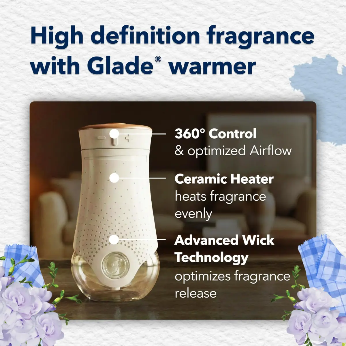 Glade PlugIns Refills Air Freshener Starter Kit Clean Linen 25ml (0.74 Fl Oz) | Long-lasting Fragrance Up to 70 Days - view 6